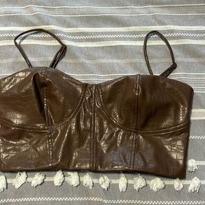 Pleather crop top